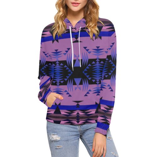 Between the Mountains Moon Shadow All Over Print Hoodie for Women (USA Size) (Model H13) All Over Print Hoodie for Women (H13) e-joyer 