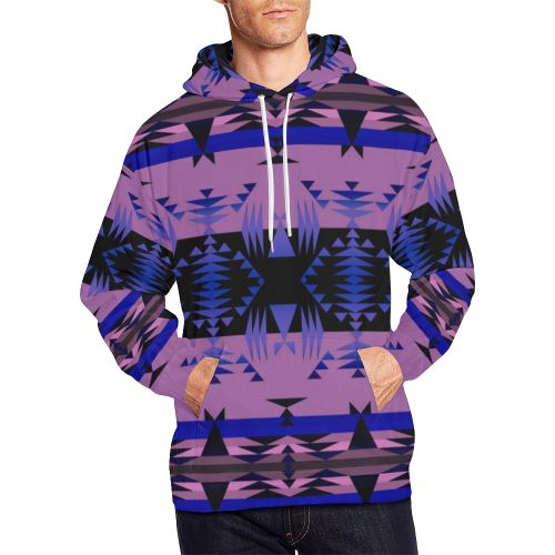 Between the Mountains Moon Shadow Men's All Over Print Hoodie (USA Size) (Model H13) Hoodies e-joyer 