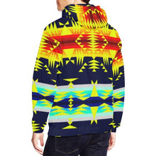 Load image into Gallery viewer, Between the Mountains Navy Yellow Men&#39;s All Over Print Hoodie (USA Size) (Model H13) Hoodies e-joyer 

