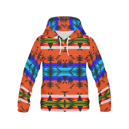 Between the Mountains Orange Men's All Over Print Hoodie (USA Size) (Model H13) Hoodies e-joyer 