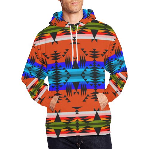 Between the Mountains Orange Men's All Over Print Hoodie (USA Size) (Model H13) Hoodies e-joyer 