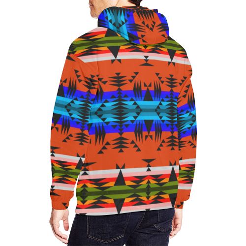 Between the Mountains Orange Men's All Over Print Hoodie (USA Size) (Model H13) Hoodies e-joyer 