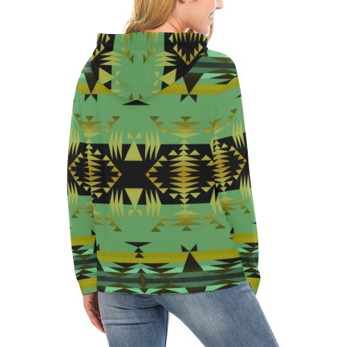 Between the Mountains Sage All Over Print Hoodie for Women (USA Size) (Model H13) All Over Print Hoodie for Women (H13) e-joyer 