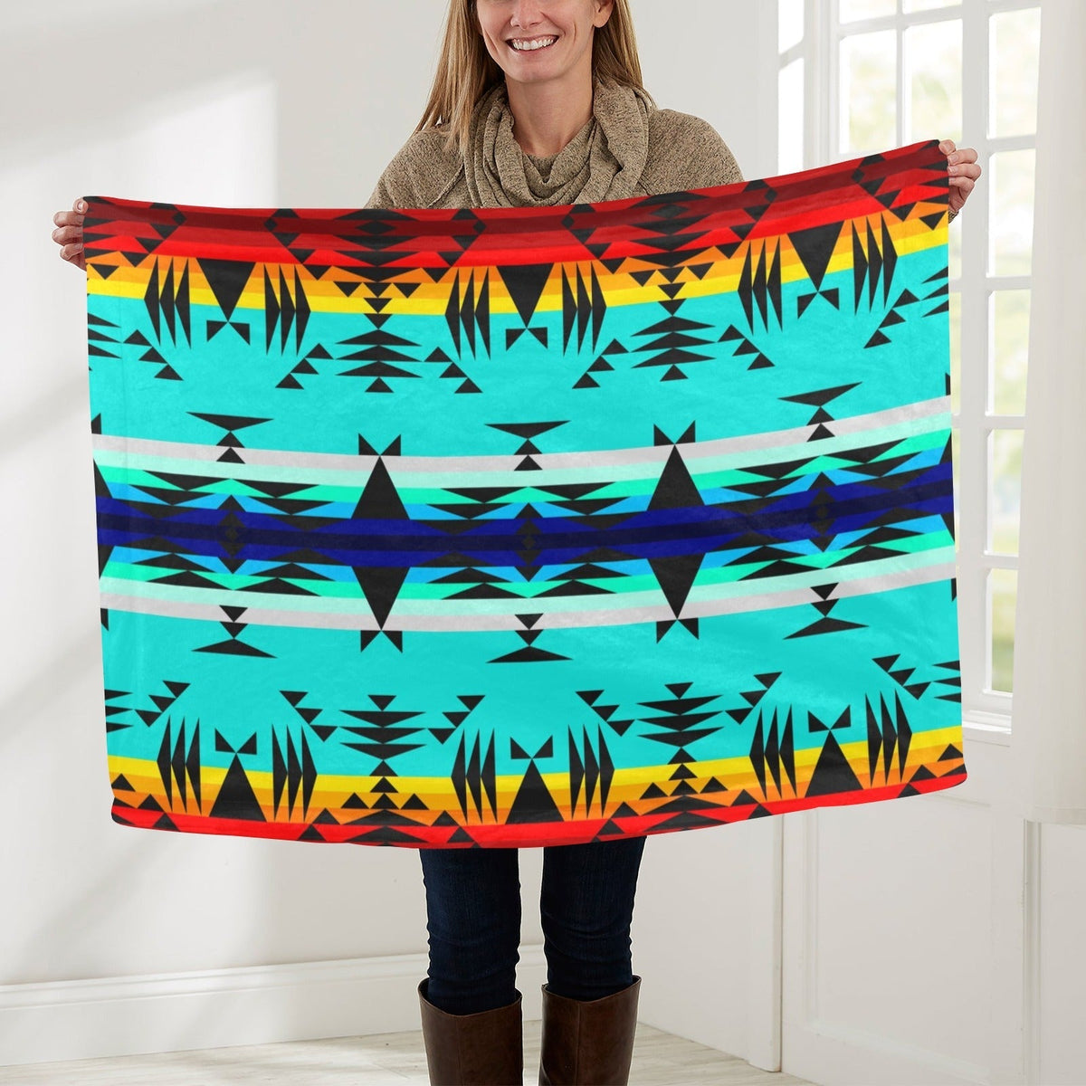 Between the Mountains Small Baby Blanket by 49 Dzine