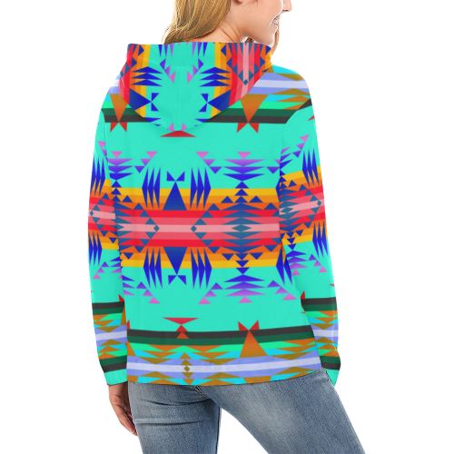 Between the Mountains Spring All Over Print Hoodie for Women (USA Size) (Model H13) All Over Print Hoodie for Women (H13) e-joyer 