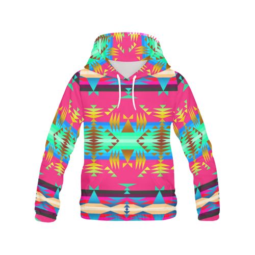 Between the Mountains Sunset Sky All Over Print Hoodie for Women (USA Size) (Model H13) All Over Print Hoodie for Women (H13) e-joyer 