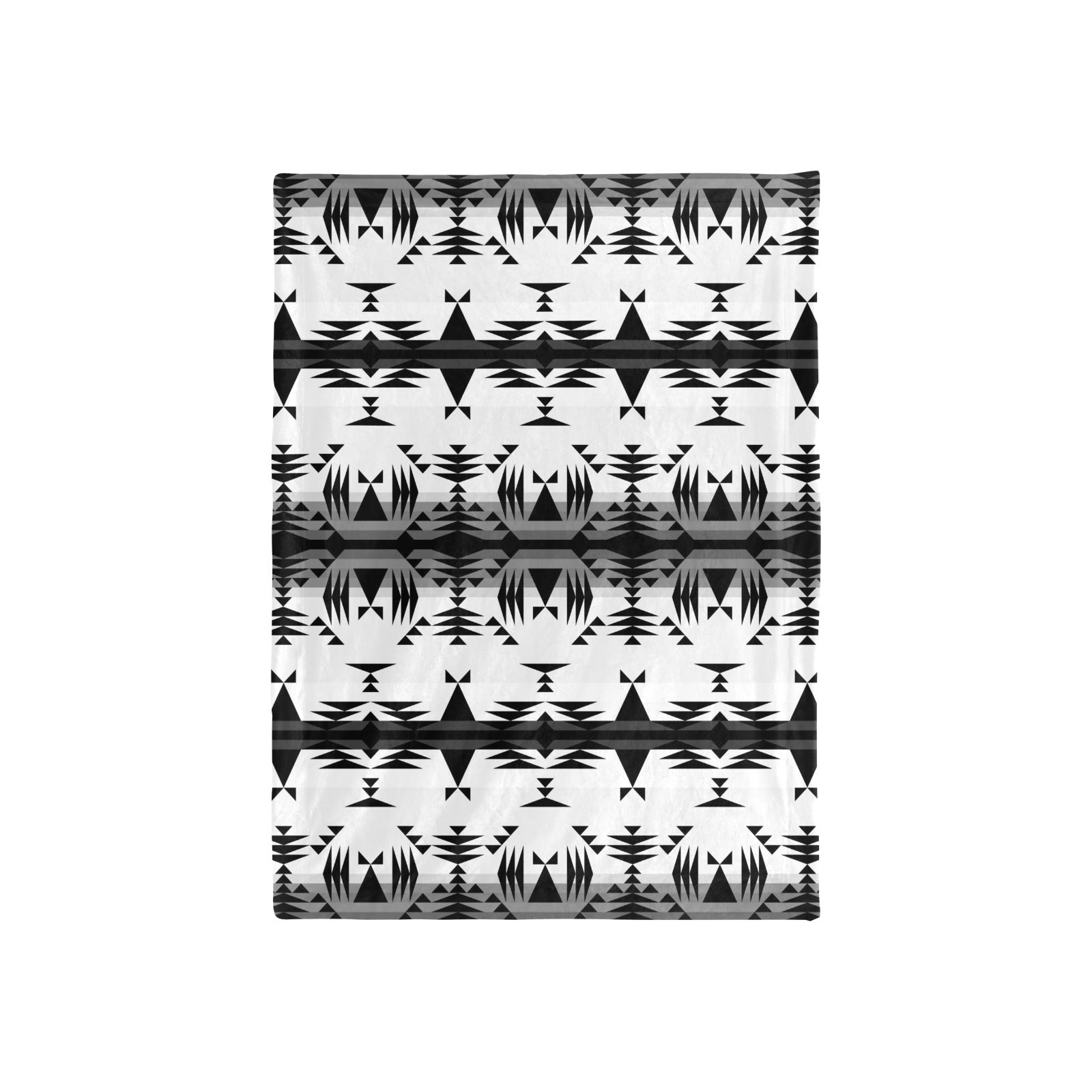 Between the Mountains White and Black Baby Blanket 40"x50" Baby Blanket 40"x50" e-joyer 