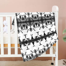 Load image into Gallery viewer, Between the Mountains White and Black Baby Blanket 40&quot;x50&quot; Baby Blanket 40&quot;x50&quot; e-joyer 
