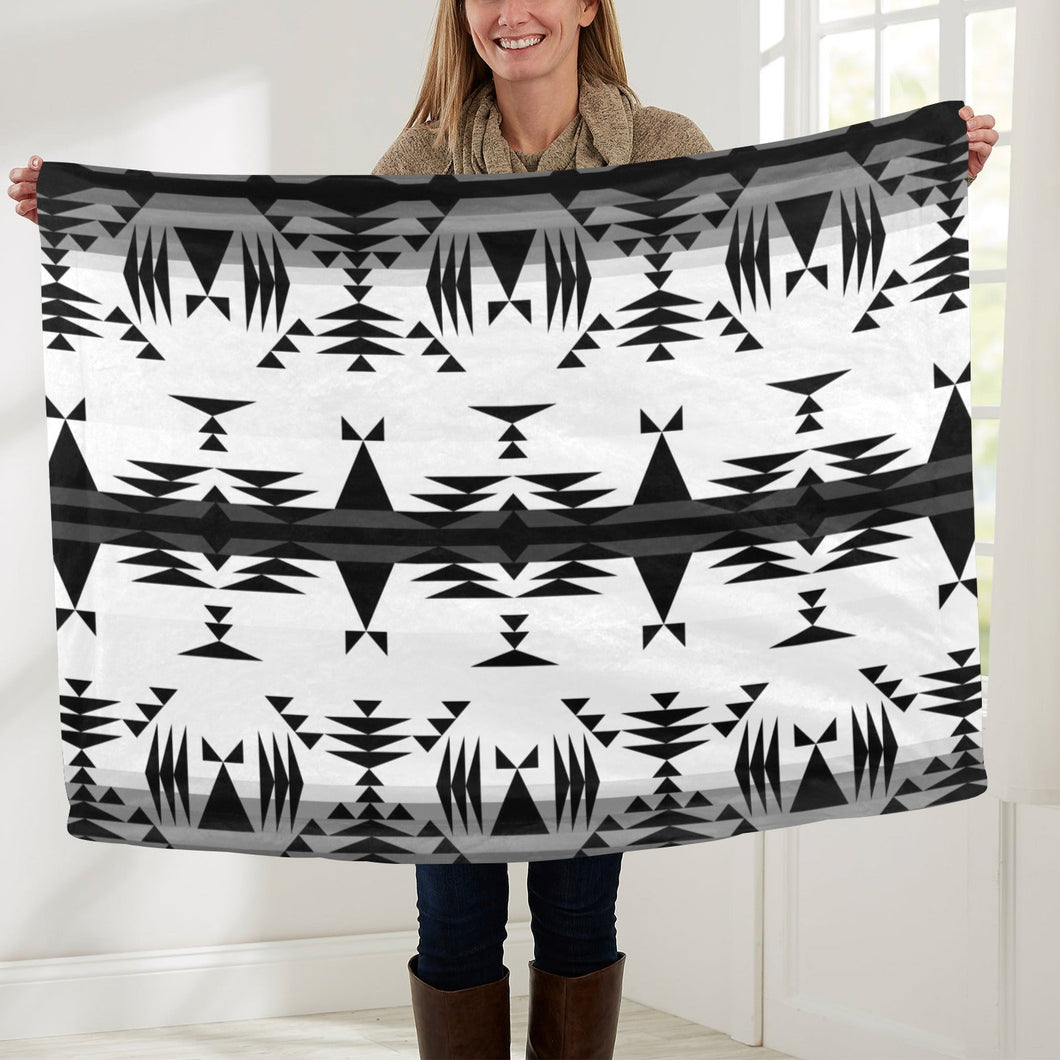 Between the Mountains White and Black Baby Blanket 40