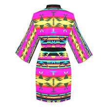 Load image into Gallery viewer, Between the Sunset Mountains Long Sleeve Kimono Robe Long Sleeve Kimono Robe e-joyer 
