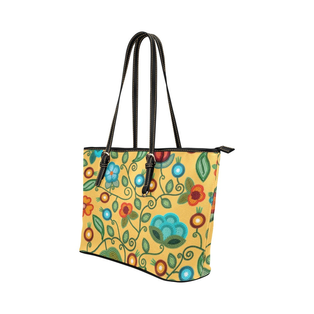 Prairie Fire Petals Honey Leather Tote