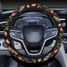 Load image into Gallery viewer, Fresh Fleur Midnight Steering Wheel Cover with Elastic Edge
