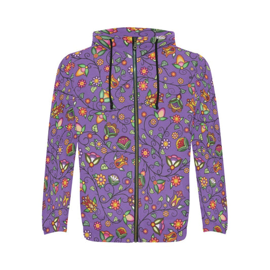 Heartbeat Petals Purple Zip Hoodie