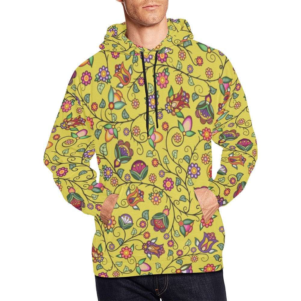 Heartbeat Petals Yellow Hoodie for Men