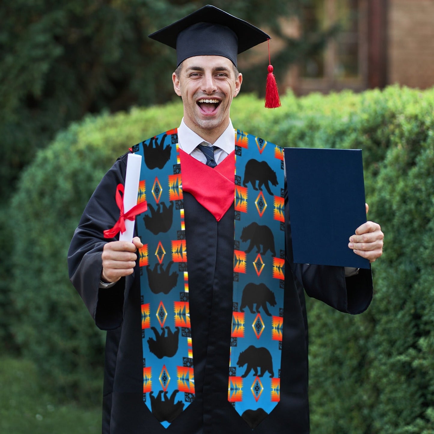 Real Bear Turquoise Graduation Stole