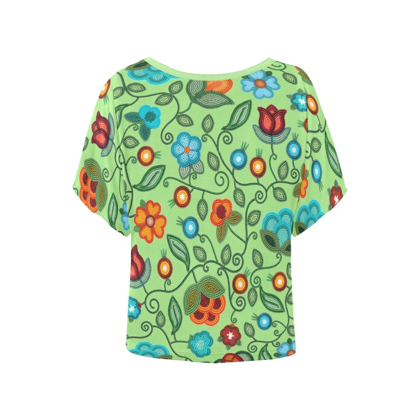 Prairie Fire Petals Sage Batwing Blouse