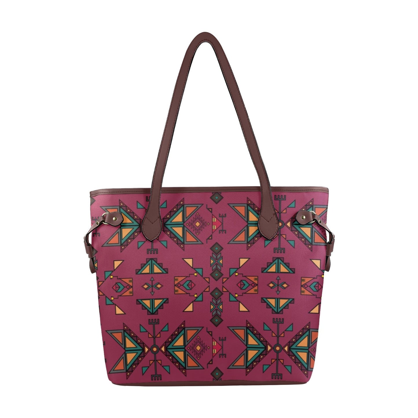 Arrow Dawn Maroon Clover Canvas Tote Bag