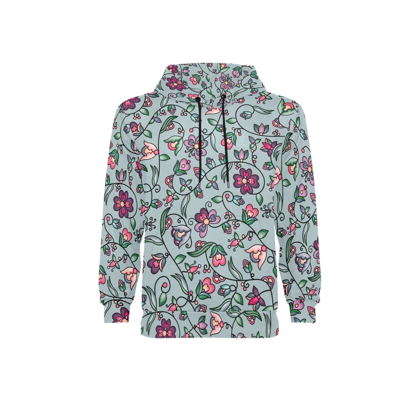 Amber Evening Garland Turquoise Men's Long Sleeve Fleece Hoodie