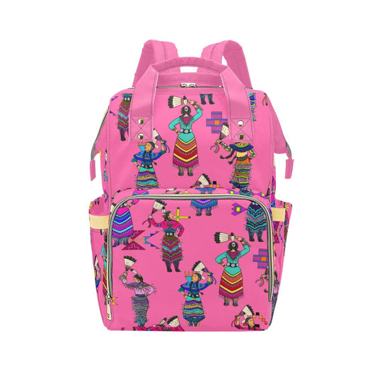 Women's Jingle Dancers Pink Multi-Function Diaper Backpack