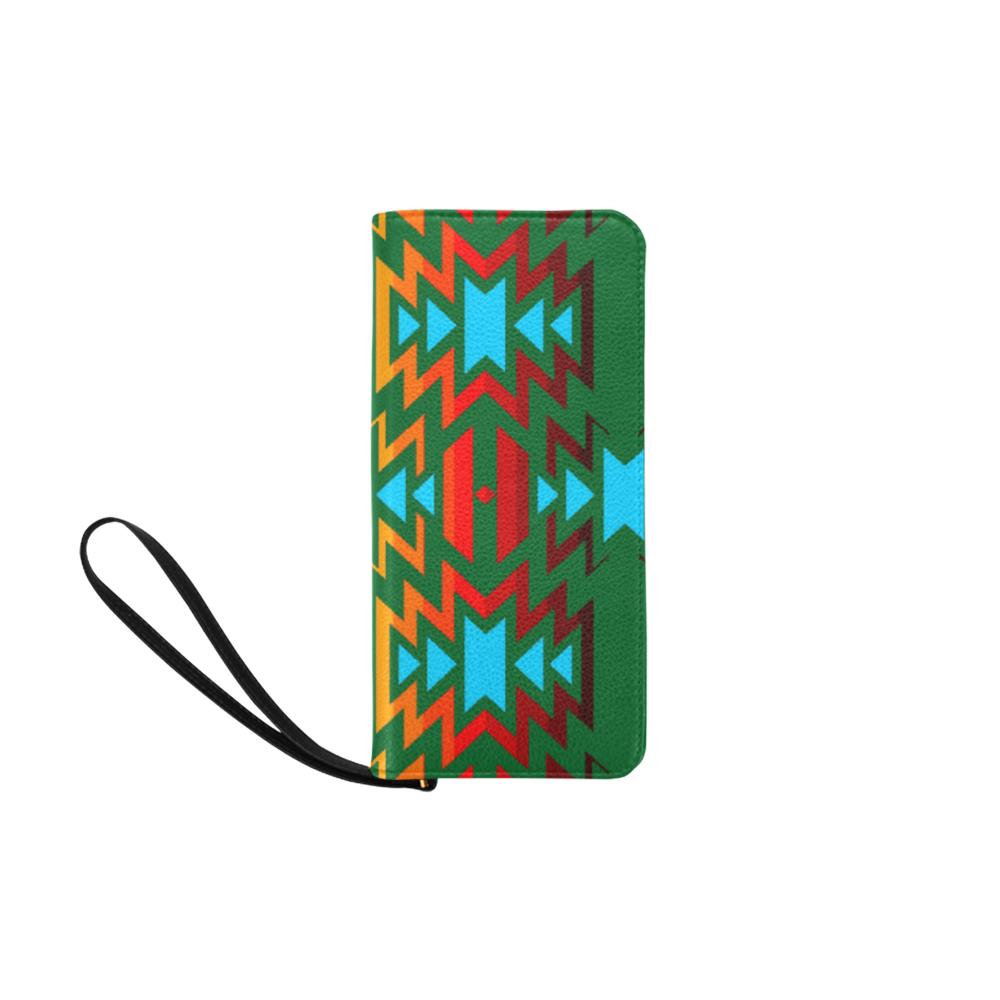 Big Pattern Fire Colors and Sky Clutch