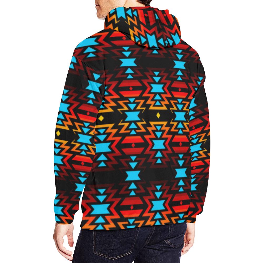 Black Fire and Sky All Over Print Hoodie for Men (USA Size) (Model H13) All Over Print Hoodie for Men (H13) e-joyer 