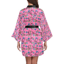 Load image into Gallery viewer, Blue Trio Bubblegum Long Sleeve Kimono Robe Long Sleeve Kimono Robe e-joyer 
