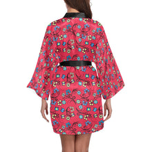 Load image into Gallery viewer, Blue Trio Cardinal Long Sleeve Kimono Robe Long Sleeve Kimono Robe e-joyer 
