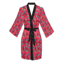 Load image into Gallery viewer, Blue Trio Cardinal Long Sleeve Kimono Robe Long Sleeve Kimono Robe e-joyer 
