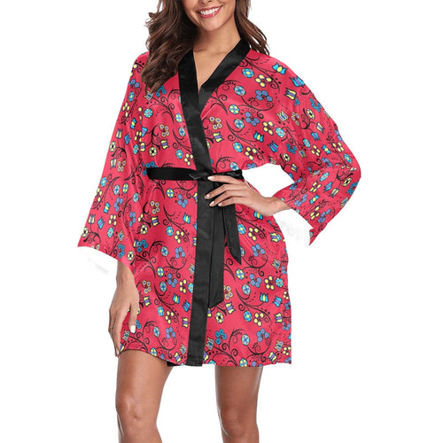 Blue Trio Cardinal Long Sleeve Kimono Robe Long Sleeve Kimono Robe e-joyer 