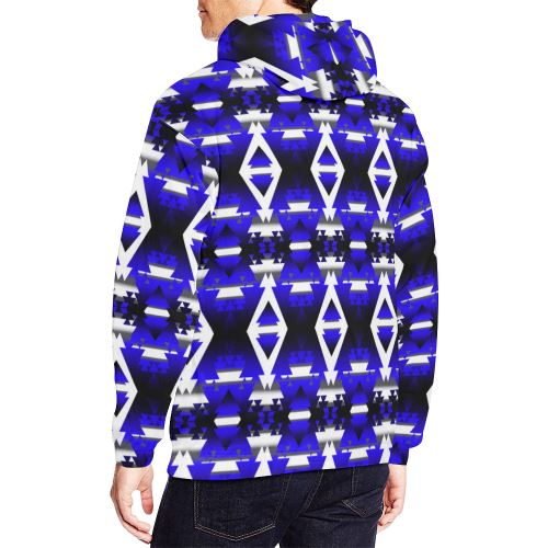 Blue Winter Camp All Over Print Hoodie for Men (USA Size) (Model H13) All Over Print Hoodie for Men (H13) e-joyer 