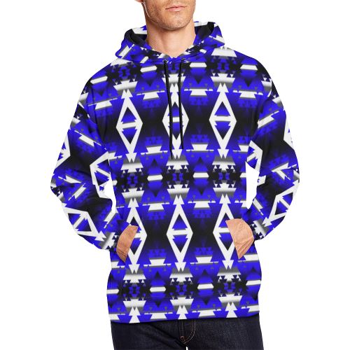 Blue Winter Camp All Over Print Hoodie for Men (USA Size) (Model H13) All Over Print Hoodie for Men (H13) e-joyer 