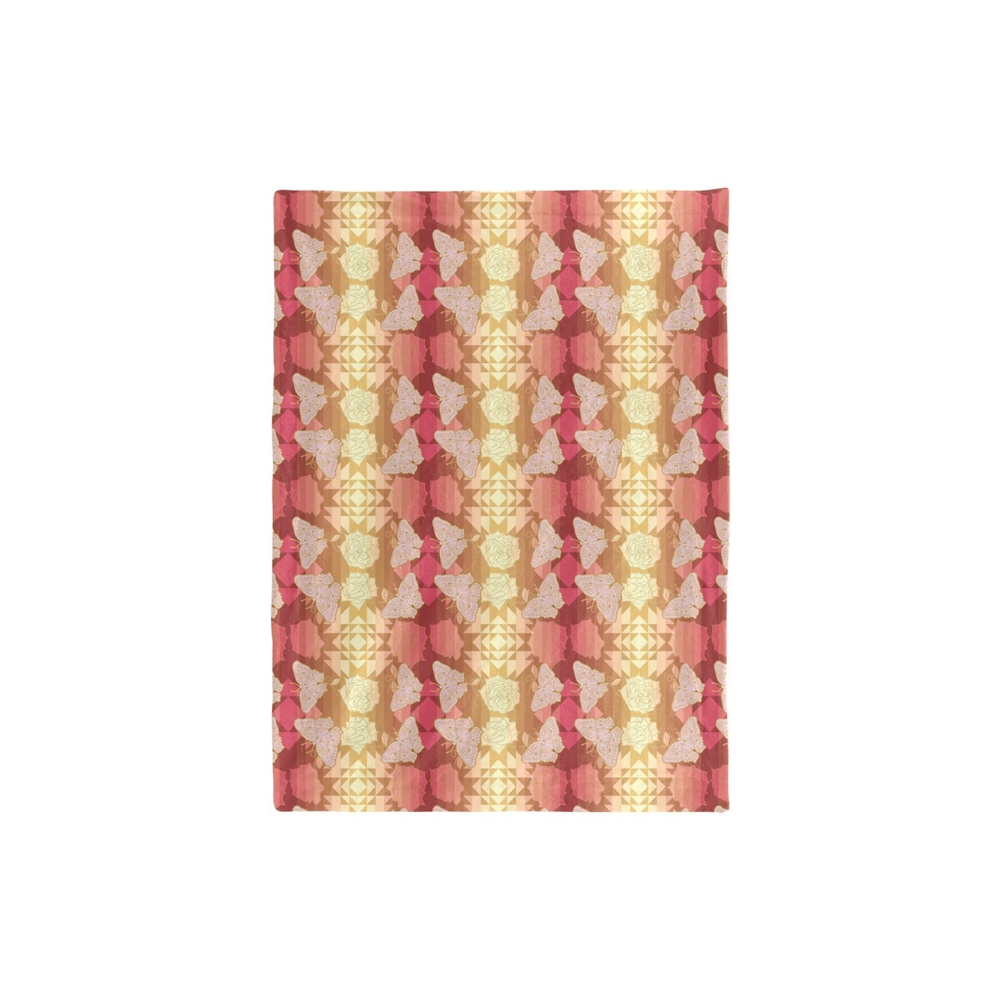 Butterfly and Roses on Geometric Baby Blanket 30"x40" Baby Blanket 30"x40" e-joyer 