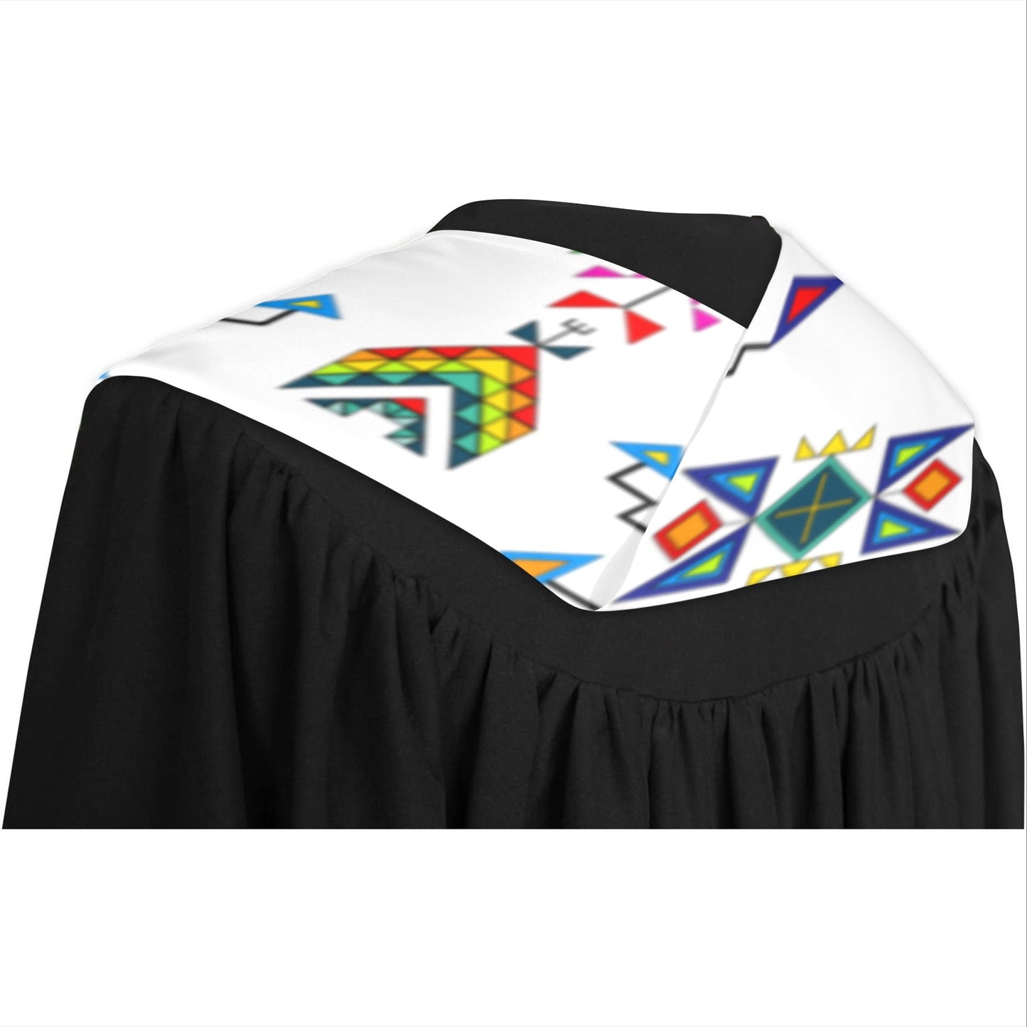 Buffalo Jump White Graduation Stole