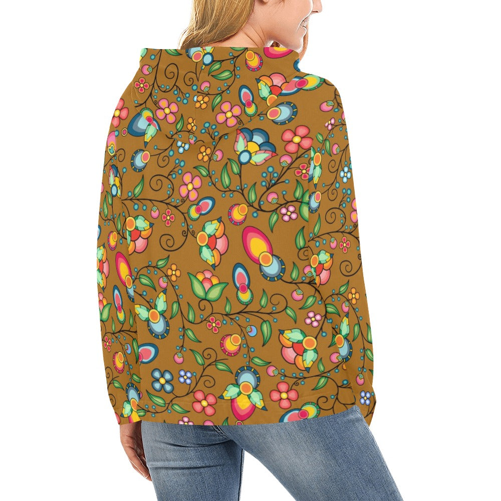 Floral Bounty Fall Leaves Hoodie for Women