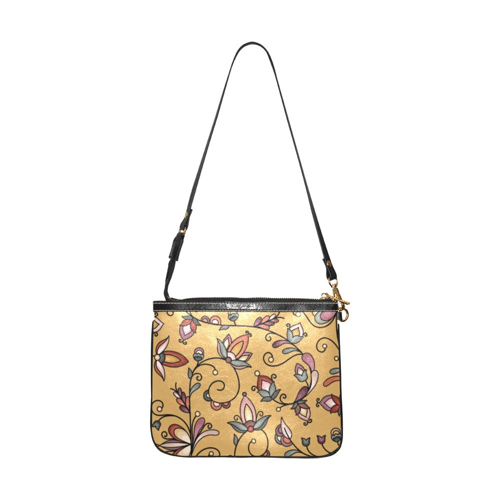 Burnt Sky Petals Gold Small Shoulder Bag