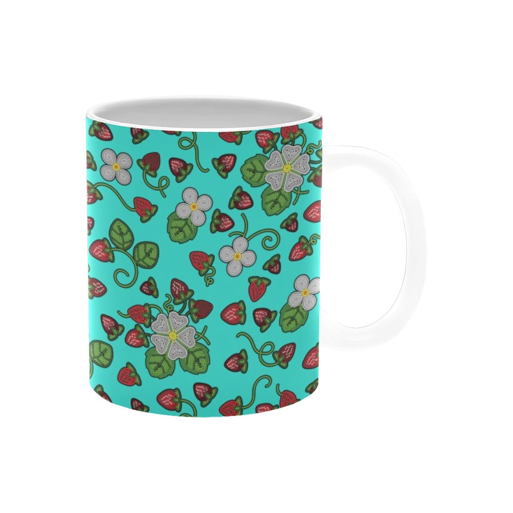 Strawberry Dreams Turquoise Mug