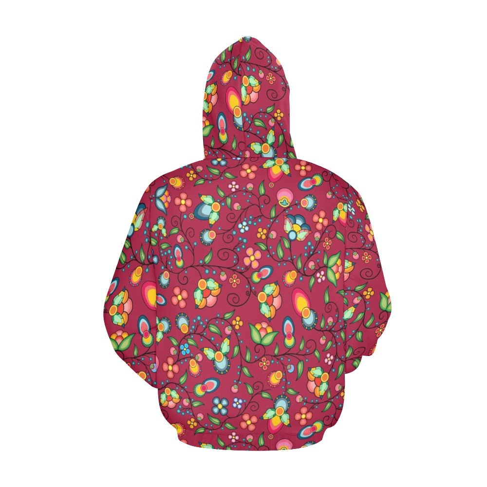Floral Bounty Magenta Hoodie for Men