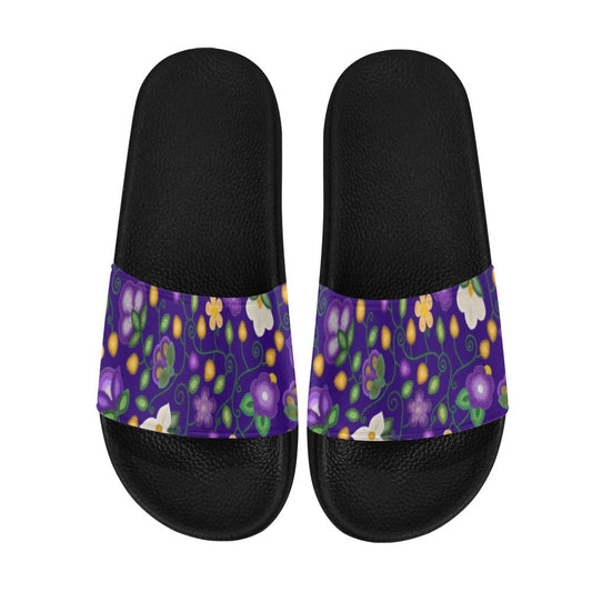 Midnight Moss Bloom Aubergine Slide Sandals