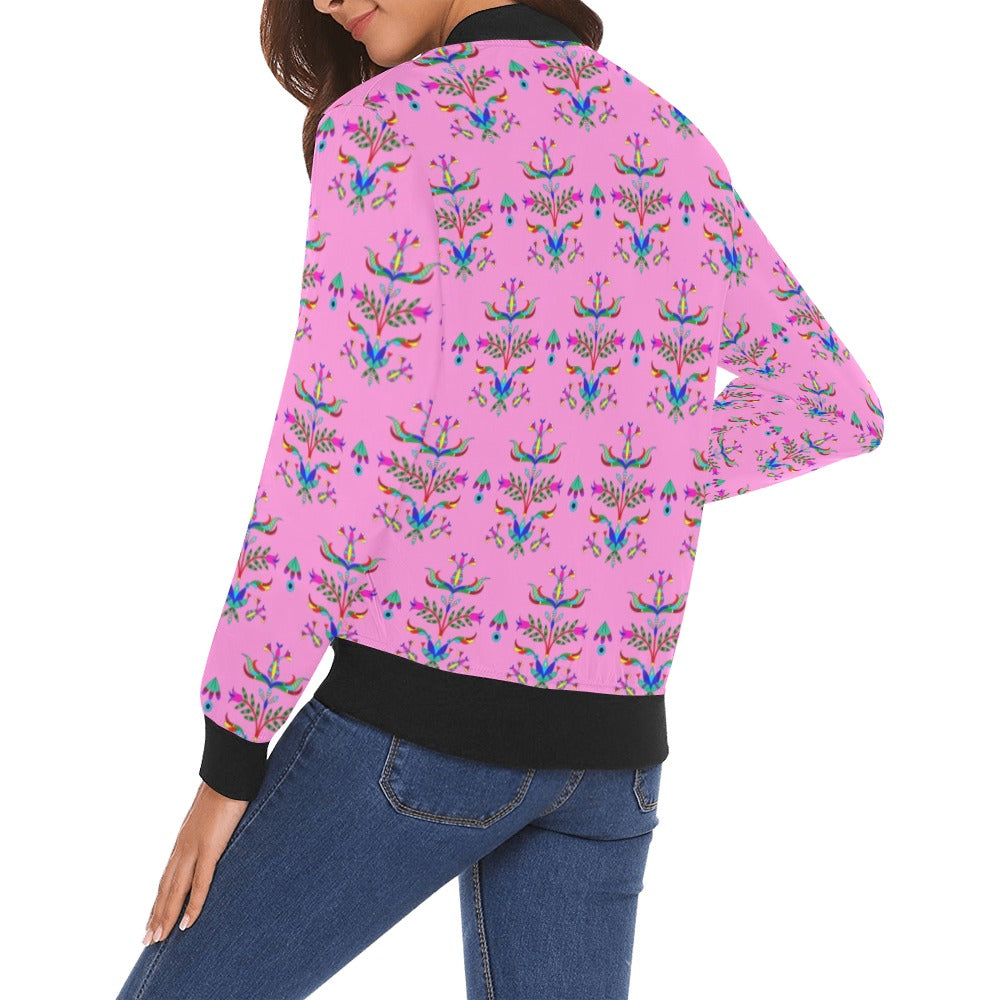 Dakota Damask Cheyenne Pink Bomber Jacket for Women