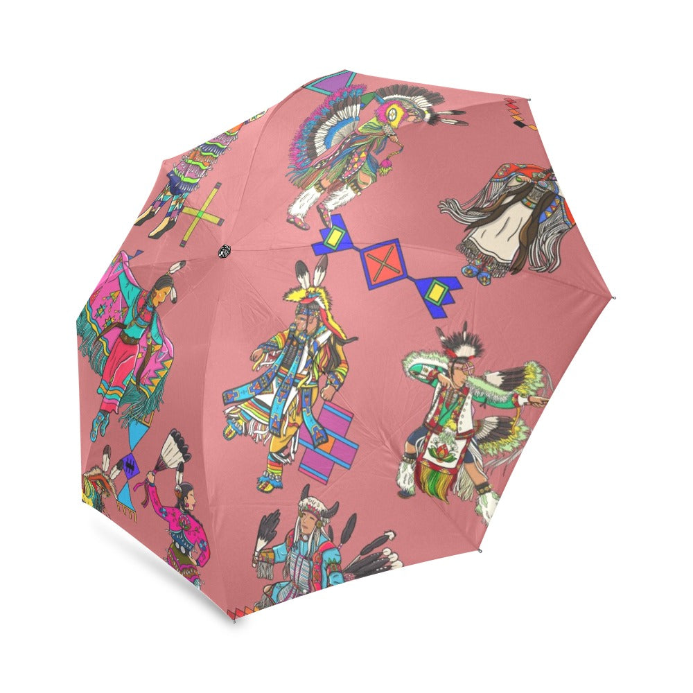 Grand Entry Dancers Terra Cotta Foldable Umbrella