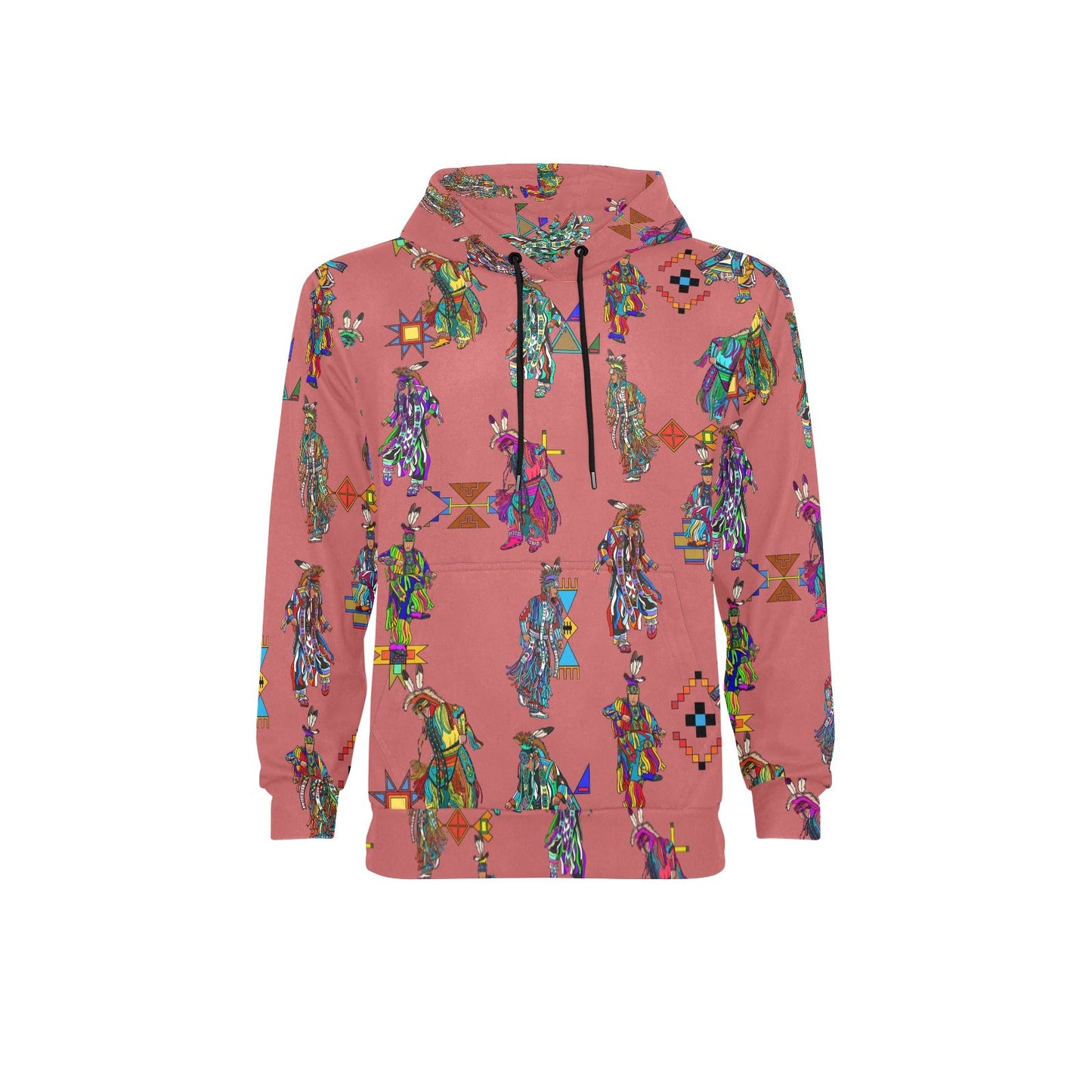 Men's Grass Dancers Terra Cotta Men's Long Sleeve Fleece Hoodie