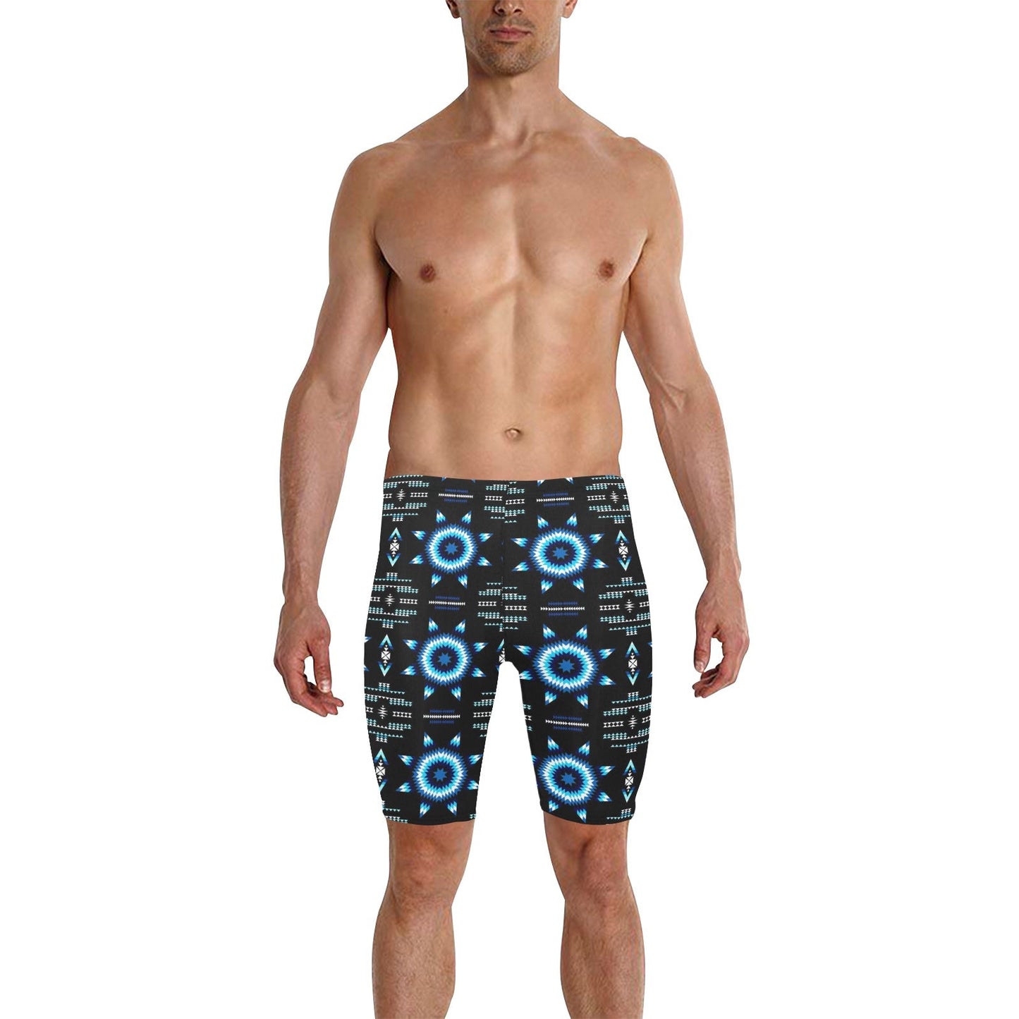 Rising Star Wolf Moon Men's Knee Length Swimming Trunks