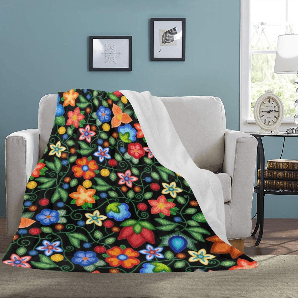 Morning Harmony Black X-Large Micro Fleece Blanket