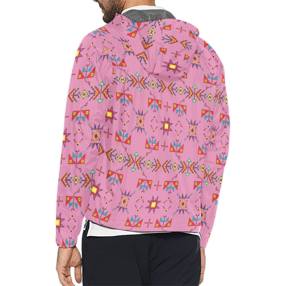 Scattered Generations Pink Men's Windbreaker