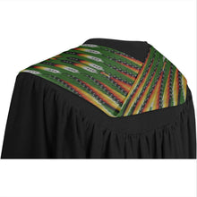 Load image into Gallery viewer, Fire Feather Green Graduation Stole
