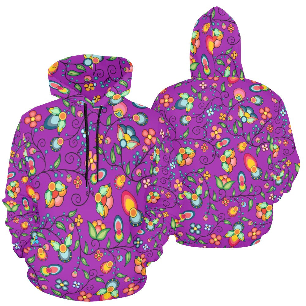 Floral Bounty Purple Hoodie for Women