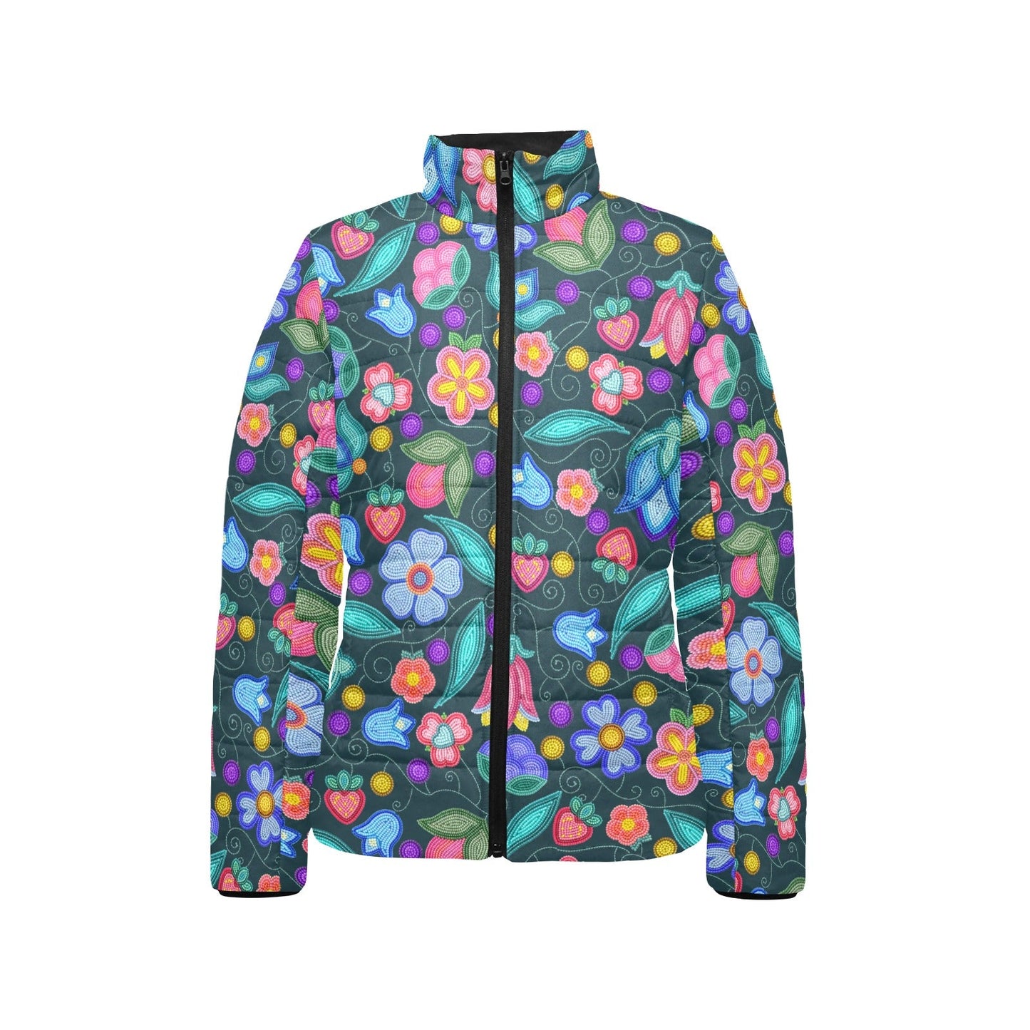 Sweet Offering Dark Teal Stand Collar Jacket