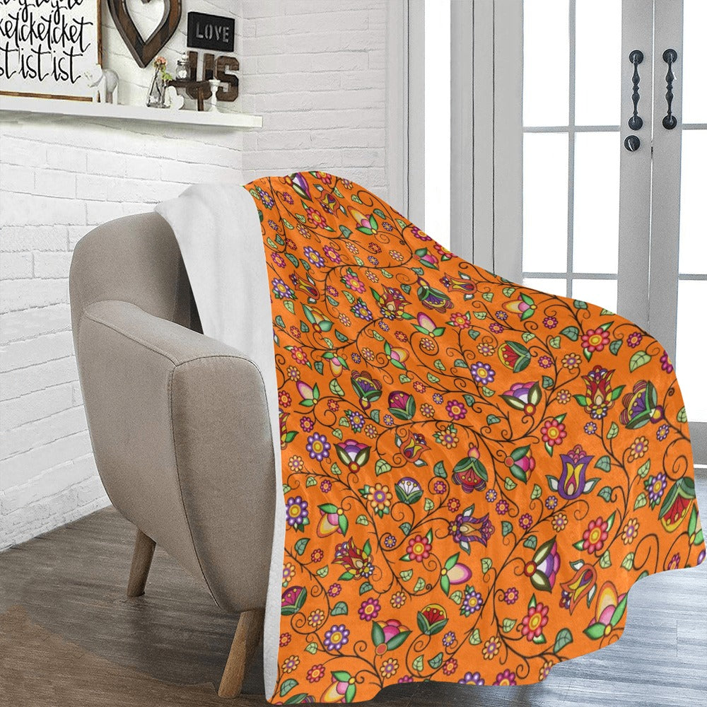 Heartbeat Petals Orange X-Large Micro Fleece Blanket