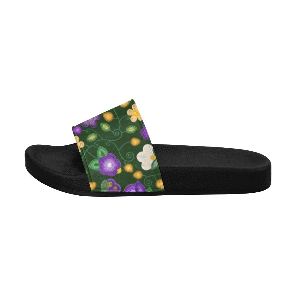 Midnight Moss Bloom Forest Women's Slide Sandals