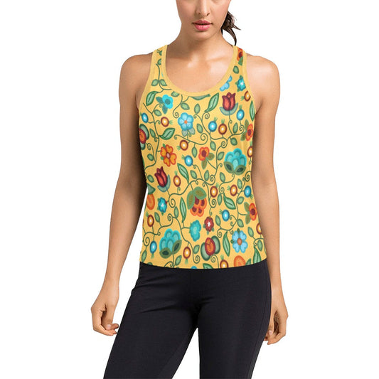 Prairie Fire Petals Honey Racerback Tank Top